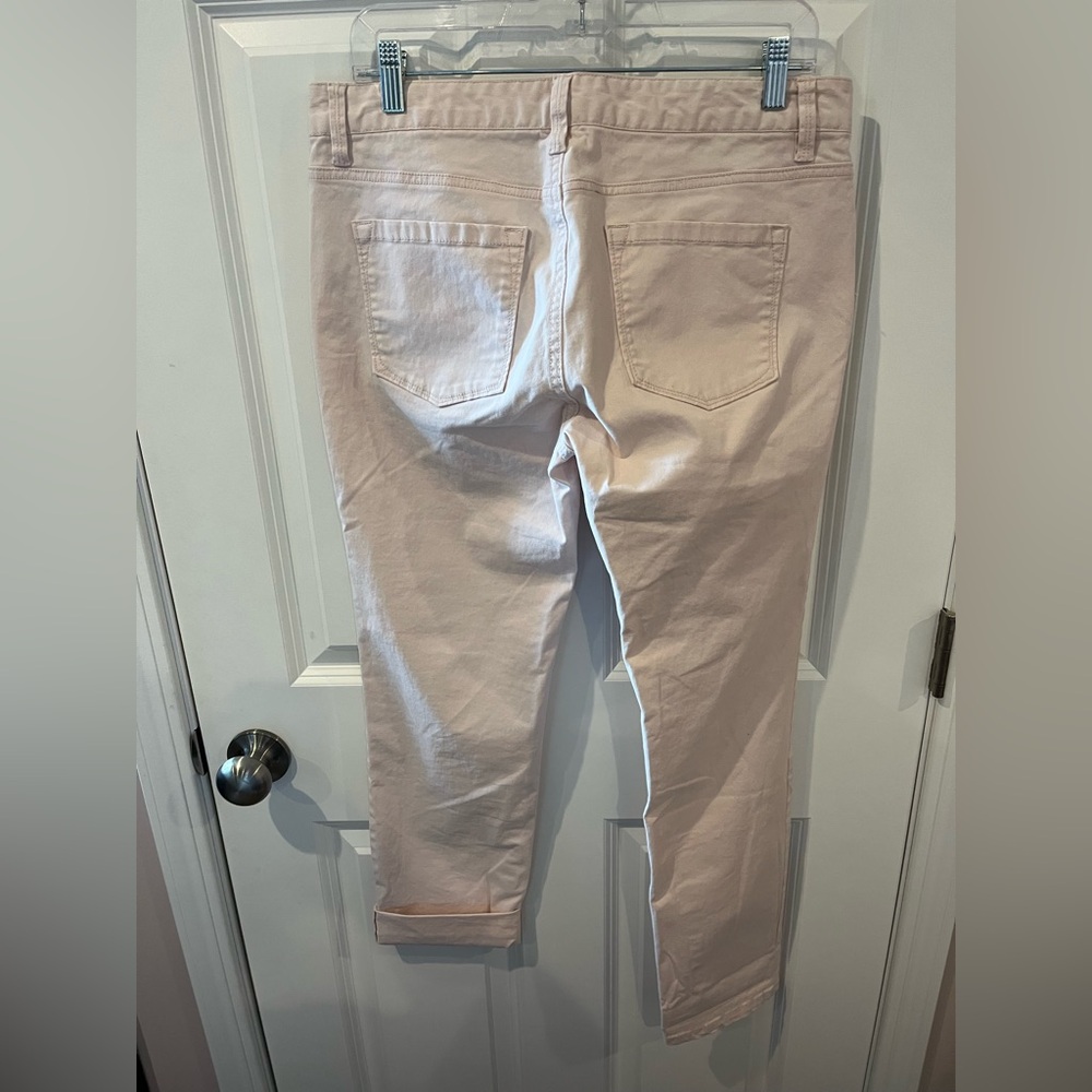 Ann Taylor Loft Modern Straight Creamy Light Pink Color Pants Size 8 - Picture 7 of 7